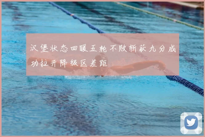 汉堡状态回暖五轮不败斩获九分成功拉开降级区差距