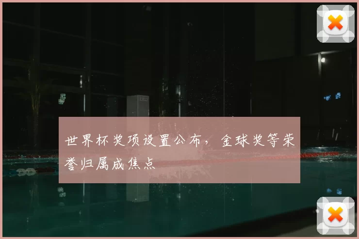 世界杯奖项设置公布，金球奖等荣誉归属成焦点